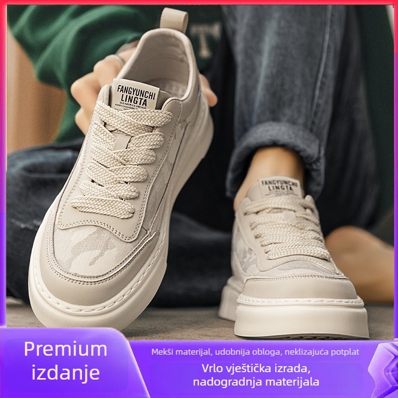 Muške platnene tenisice: niski kroj, prozračni gornji dio, vezanje šnurkama, gumena potplata, Goodyear potplata