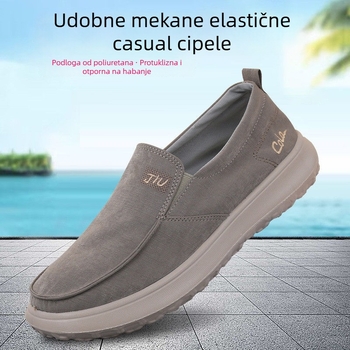 Casual slip-on platnene tenisice, prozračni gornji dio od platna, protuklizna PVC gumena potplat, niski kroj