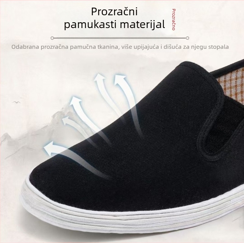 Unisex platnene Slip-On tenisice, niski gornji dio, elastično zatvaranje, prozračna tekstilna podstava, potplat s tisućama slojeva