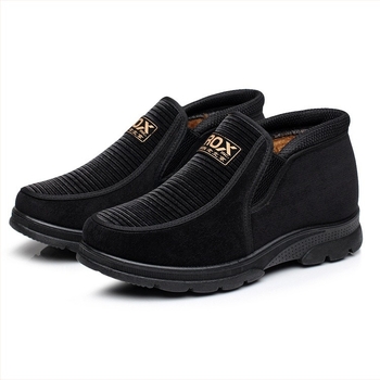 Muške zimske slip-on cipele od nubuka, s ovčjom kožom uloškom i umjetnim plišom, protuklizna gumena potplata