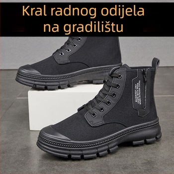 Visoke platnene radne cipele, vodootporne, prozračne, protuklizne, otporne na habanje, gumena potplat