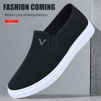 Unisex Slip-On Casual tenisice, gornji dio od pamuka, okrugli vrh, srednje visoka gornja, potplat od pjene gume, niska peta 1–3 cm