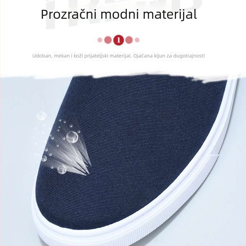 Unisex Slip-On Casual tenisice, gornji dio od pamuka, okrugli vrh, srednje visoka gornja, potplat od pjene gume, niska peta 1–3 cm
