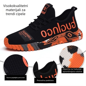 Muške sportske tenisice – platneni gornji dio, PVC potplat, vezanje, niski gornji dio, tekstilna uloška