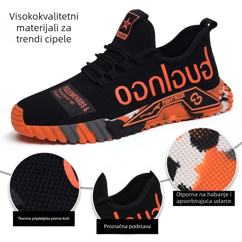 Muške sportske tenisice – platneni gornji dio, PVC potplat, vezanje, niski gornji dio, tekstilna uloška