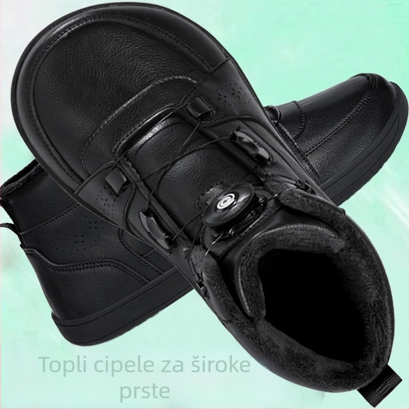 Zimske tenisice za hodanje, podstavljene fleeceom, ekstra široke, s širokim vrhom prsta i širokom potplatom, gornji dio od mikrovlaknastog kože