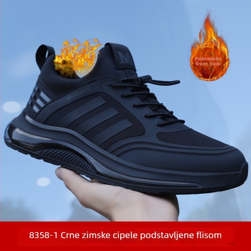 Muške ljetne tenisice s mekanom potplatom, crne, platnene gornje strane, prozračne i udobne