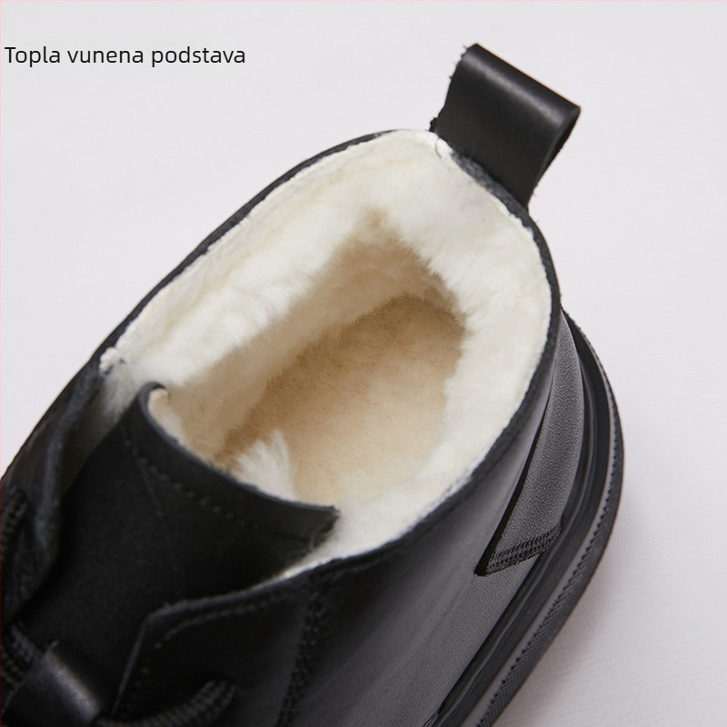 Martin čizme - gornji dio od kože prvog sloja, unutarnja podstava od čiste vune, potplat od pjene gume, zaobljeni vrh, ravna peta