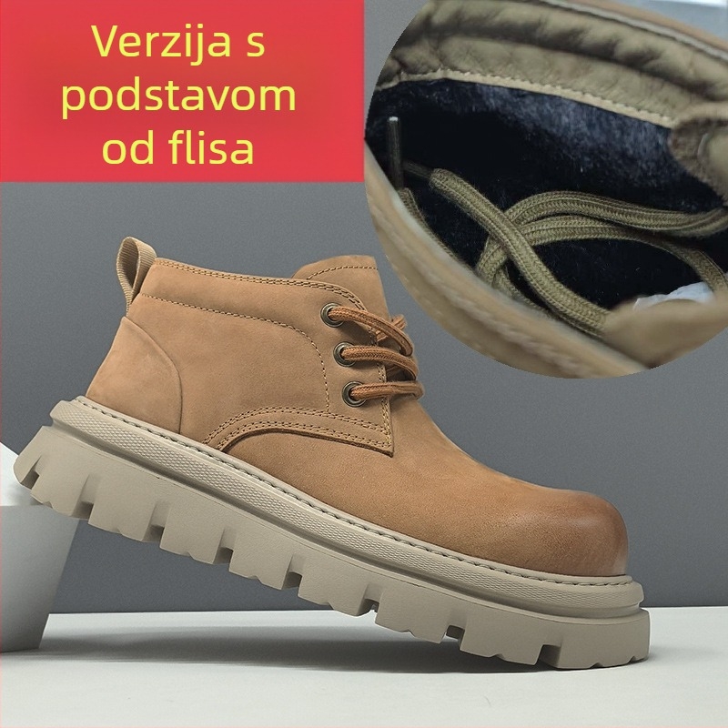 Martin čizme za posao: gornji dio od kože prvog sloja, okrugli vrh, niski potplat, peta 3–5 cm