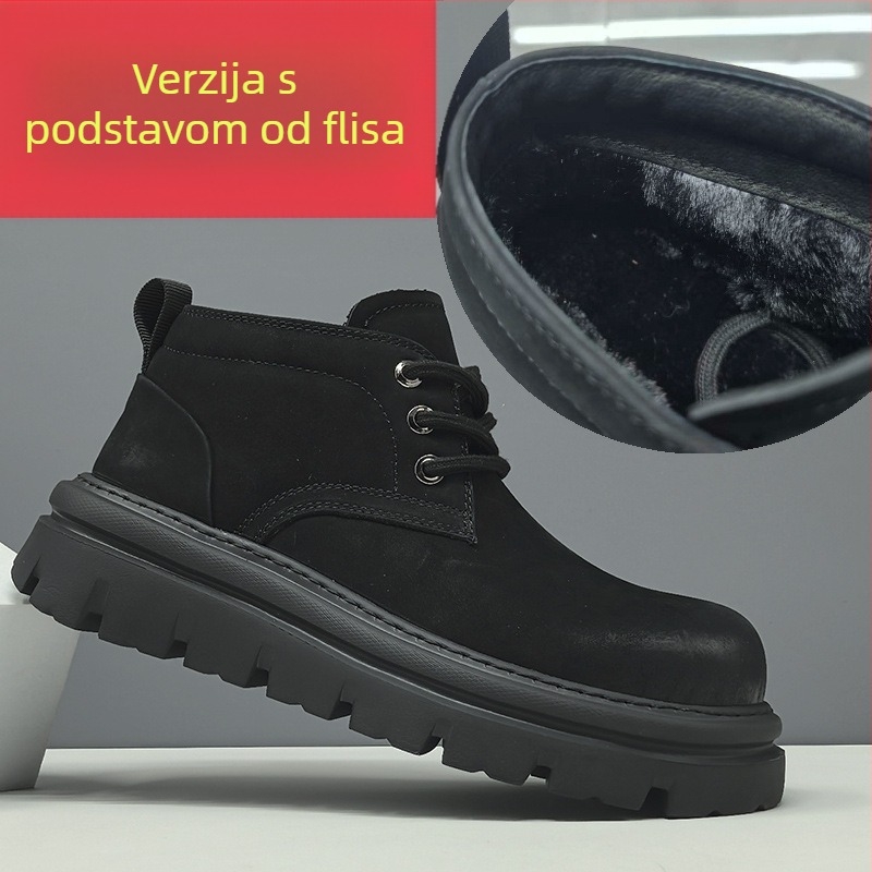 Martin čizme za posao: gornji dio od kože prvog sloja, okrugli vrh, niski potplat, peta 3–5 cm