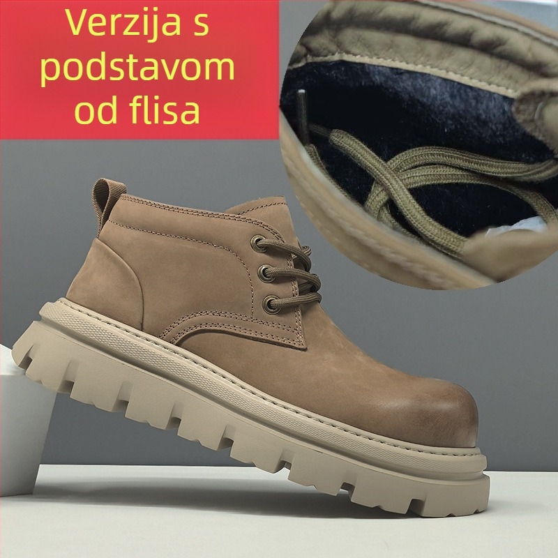 Martin čizme za posao: gornji dio od kože prvog sloja, okrugli vrh, niski potplat, peta 3–5 cm