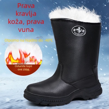 Muške zimske čizme Martin, visok nadkoljenik, vodootporne, tople vunene podstavke, gumeni potplat
