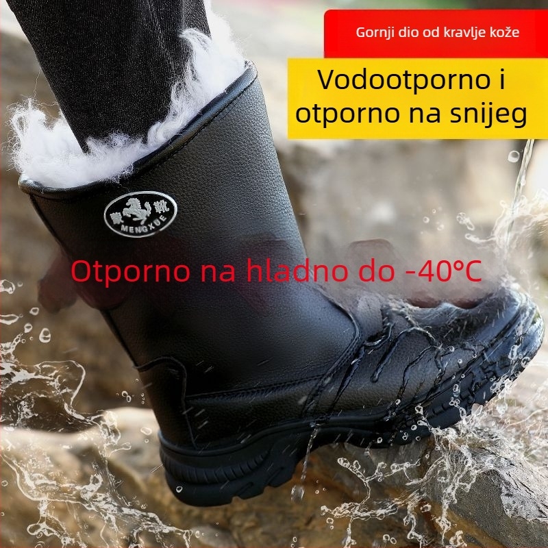 Muške zimske čizme Martin, visok nadkoljenik, vodootporne, tople vunene podstavke, gumeni potplat