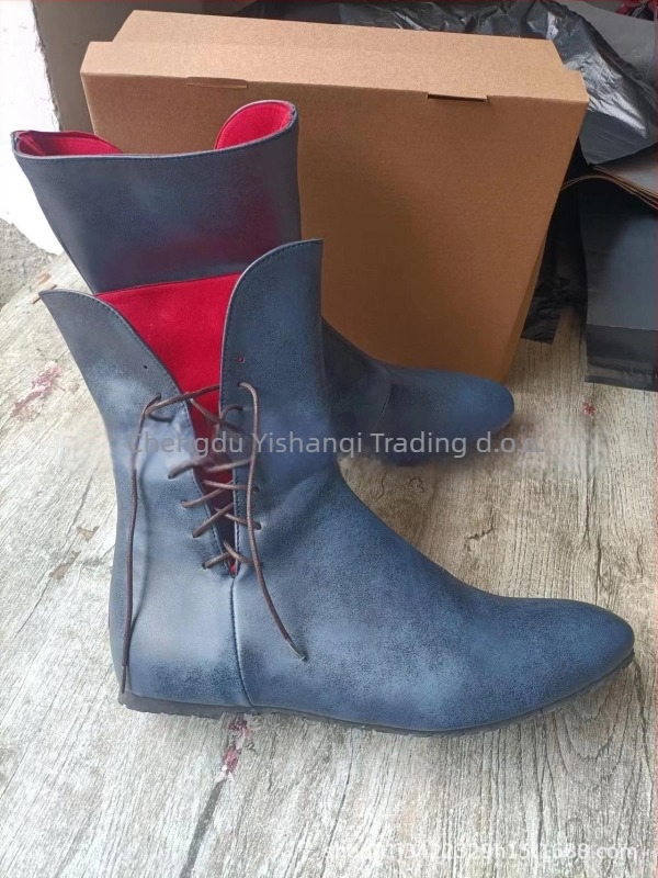 Muške Martin čizme s PU gornjim dijelom, gumom, okruglim vrhom prsta, ravnim potplatom, rimski stil