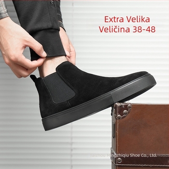 Muške Martin čizme od prave kože, srednje visine čizme, gumena potplat, prednje vezivanje, mrežasta unutarnja podstava