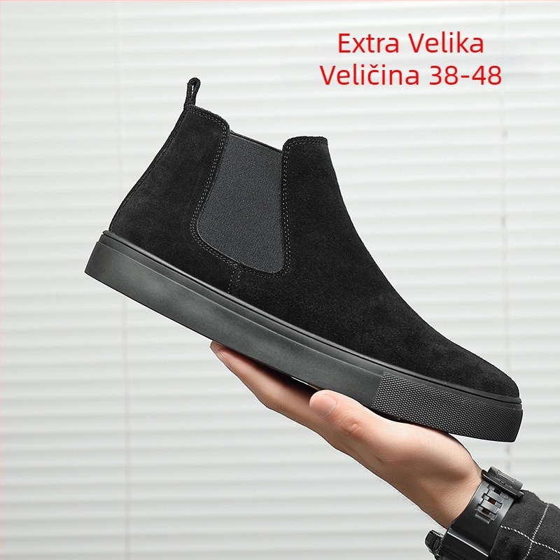 Muške Martin čizme od prave kože, srednje visine čizme, gumena potplat, prednje vezivanje, mrežasta unutarnja podstava