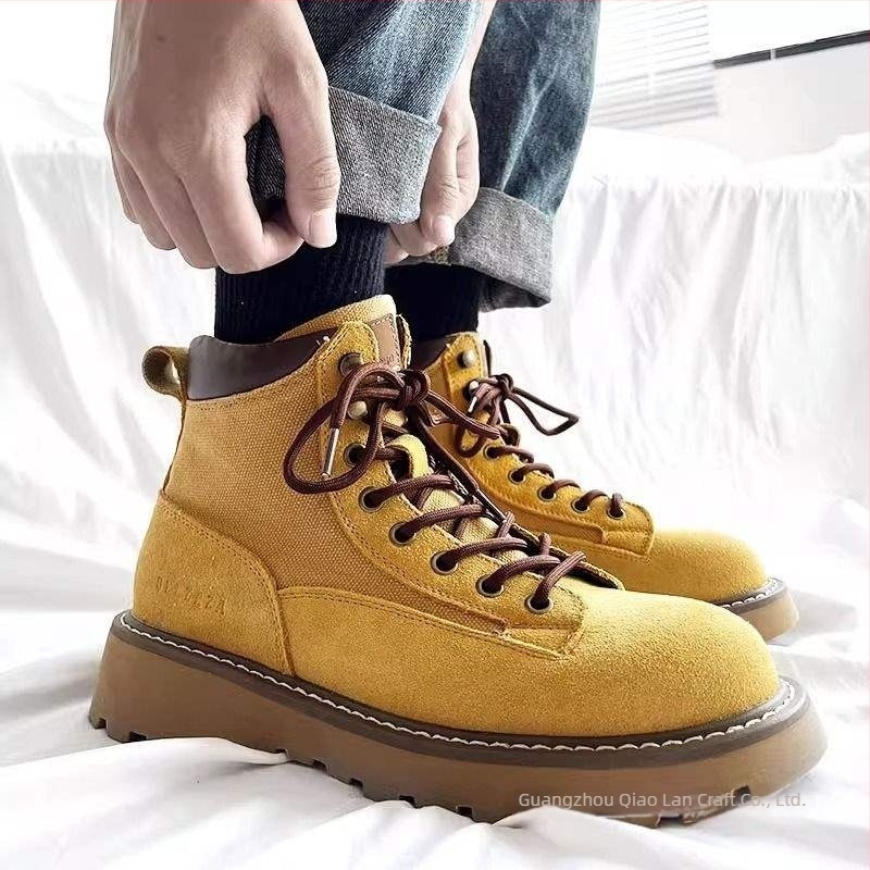 Muške Martin cipele, britanski stil, debeli đon, gornji materijal od mikrovlakanske kože, ulošak od mikrovlakanske kože, potplat od gume