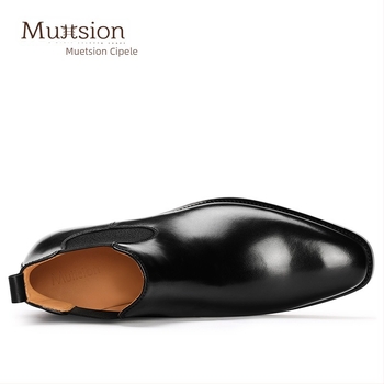 Muttsion Chelsea čizme, koža goveda, tople muške čizme, britanski stil