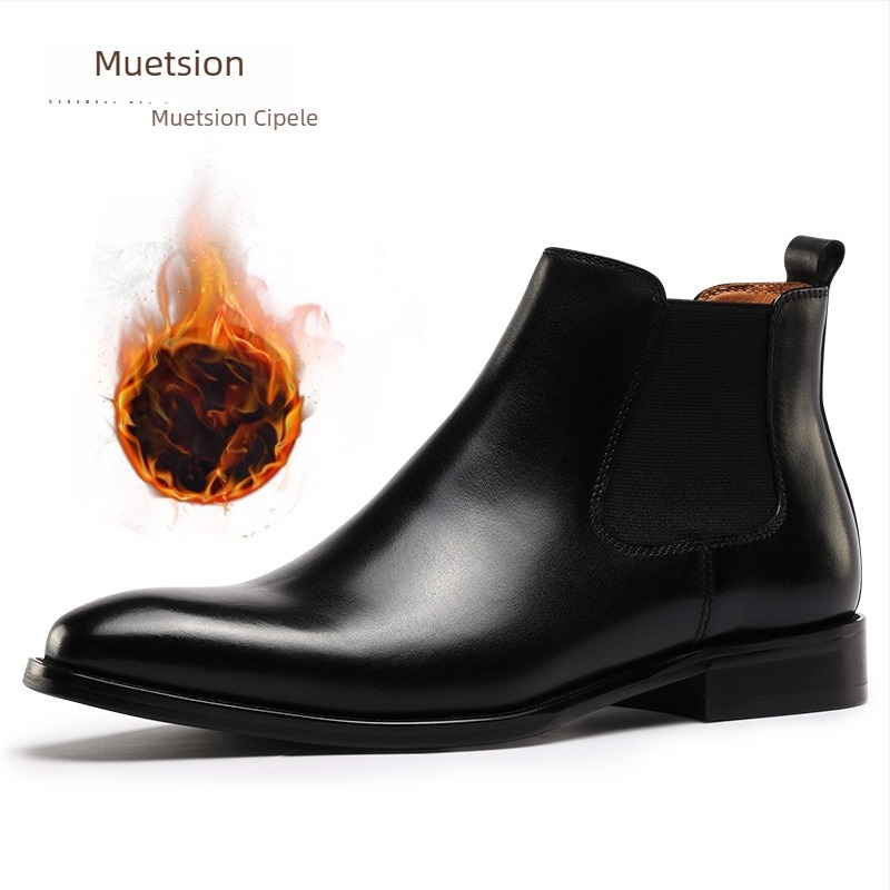 Muttsion Chelsea čizme, koža goveda, tople muške čizme, britanski stil