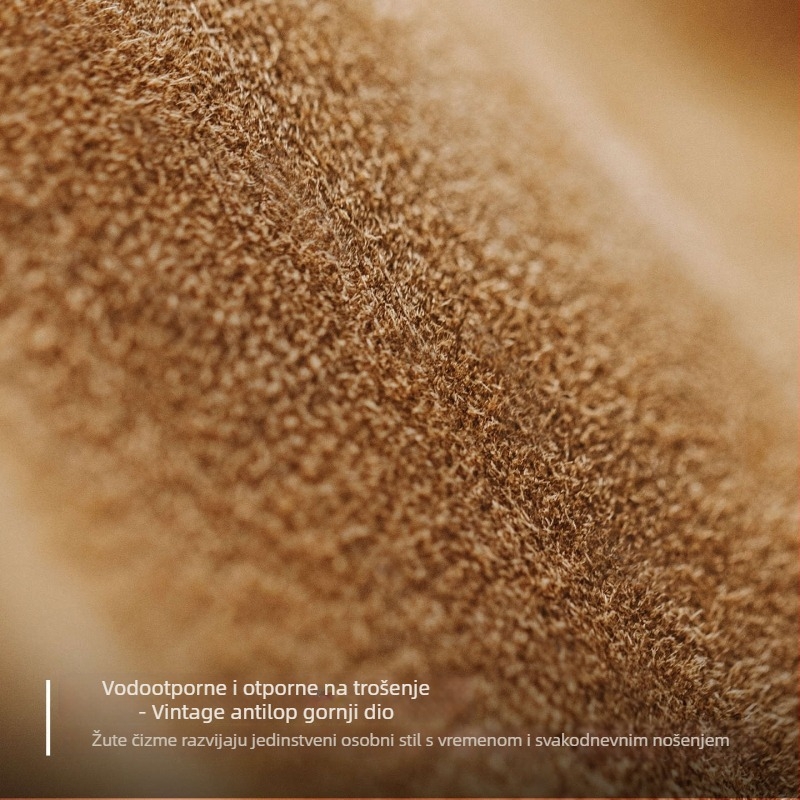 Muške Martin čizme srednje visine, casual outdoor stil; gornji dio: pig split leather i sintetička koža; potplat: guma; visina čizme: srednja; unutarnja podstava od vune i shearling