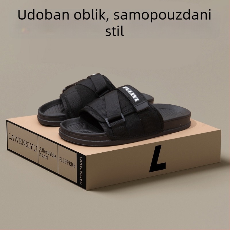 Muške papuče za ljeto – Lycra trake na gornjem dijelu, PVC đon, mladenački stil, lagane i udobne