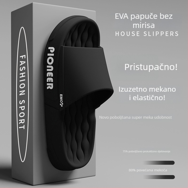 Muške papuče EVA za ljeto, indoor upotreba, protuklizna debela potplata, velike veličine, s kontrolom mirisa