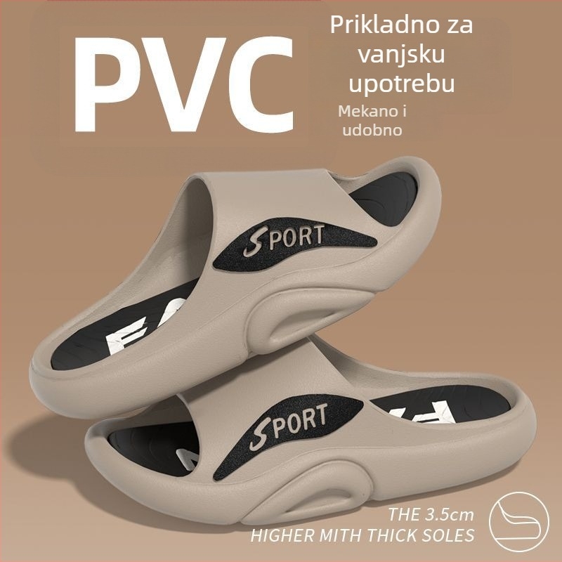 Muške PVC papuče za ljeto – za plažu i kućnu upotrebu, protuklizne i otporne na mirise, PVC gornji dio i potplat, mladenački stil (PVC gornji dio; potplat; slip-on; anti-slip; odor-resistant; Summer 2024)