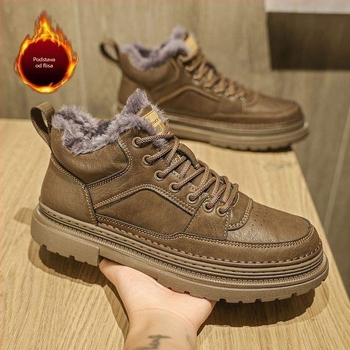 Martin čizme za muškarce, gornji dio od mikrovlaknaste kože, gumeni potplat, latex ulošak, unutarnja postava od umjetnog pliša, britski stil s debelim potplatom