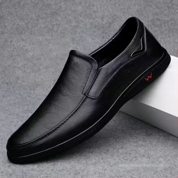 Muški slip-on loafers od prave kože, mekana gumena potplat, gornji dio od split kože, PU uložak i podstava, pogodni za proljeće i jesen