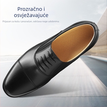 Muške cipele za odijelo od Ultrafilm kože, gumeni potplat, zaobljena nos, visoki gornji dio, prozračné i otporne na habanje.