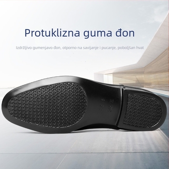 Muške cipele za odijelo od Ultrafilm kože, gumeni potplat, zaobljena nos, visoki gornji dio, prozračné i otporne na habanje.