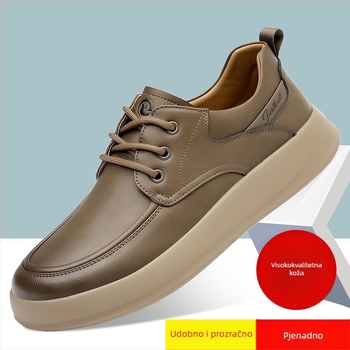 Muške kožne loaferice – gornji dio teleće kože, gumeni potplat, okrugli vrh, niski potpetica 1–3 cm