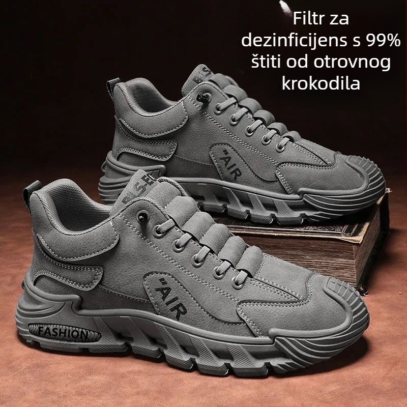 Muške slip-on outdoor tenisice — PU gornji dio, EVA ulošak, plastična potplata, bez vezica, apsorpcija šokova