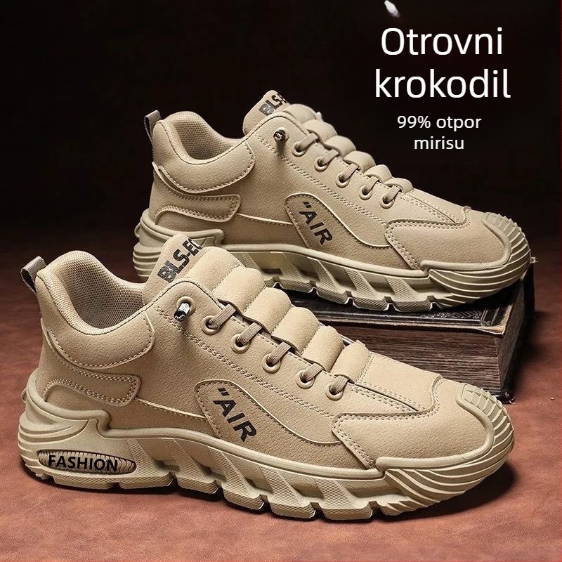 Muške slip-on outdoor tenisice — PU gornji dio, EVA ulošak, plastična potplata, bez vezica, apsorpcija šokova