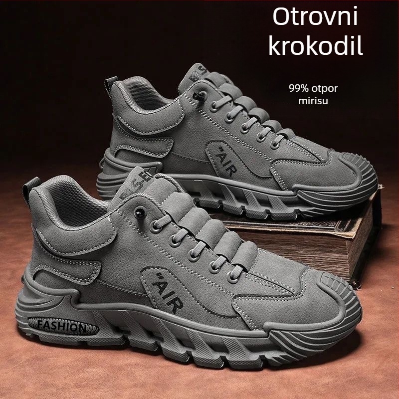 Muške slip-on outdoor tenisice — PU gornji dio, EVA ulošak, plastična potplata, bez vezica, apsorpcija šokova