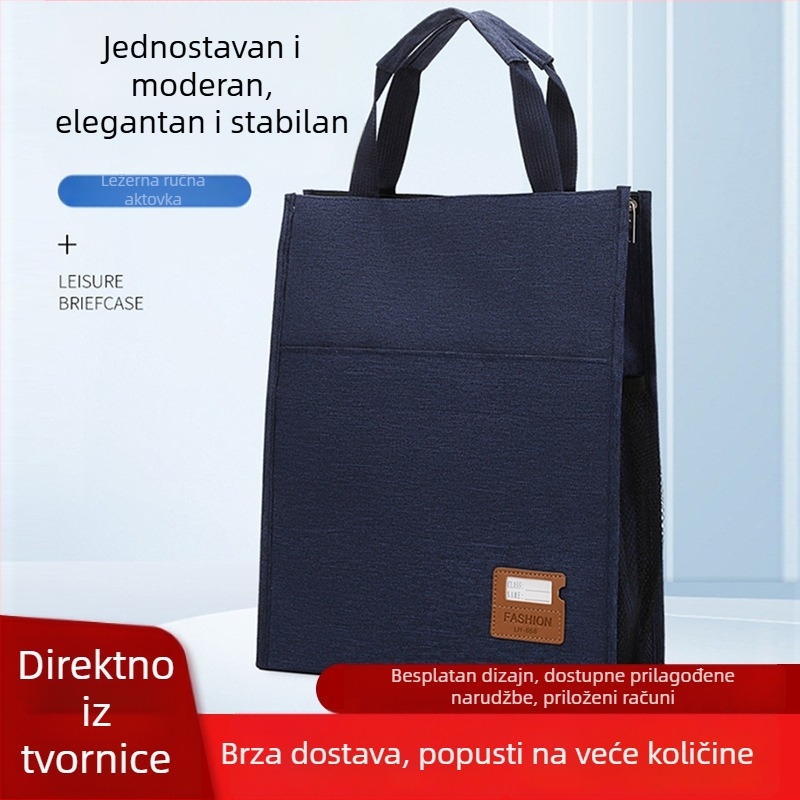 Prilagođena vodootporna torba za dokumente za muškarce, uspravni dizajn, ojačana, velika zapremina, poslovna/uredska torba