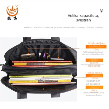 Yajie muška torba za prijenosno računalo | Oxford tkanina | Model 3208-3237 | Vodootporna | Podstava od poliestera | Za poslovna putovanja