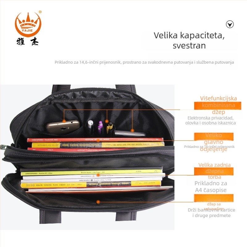 Yajie muška torba za prijenosno računalo | Oxford tkanina | Model 3208-3237 | Vodootporna | Podstava od poliestera | Za poslovna putovanja