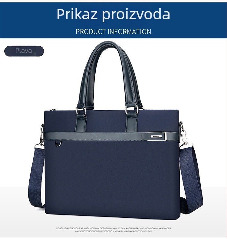 Muška horizontalna poslovna torba s remenom – najlon, prozračna, proširiva, za poslovna putovanja