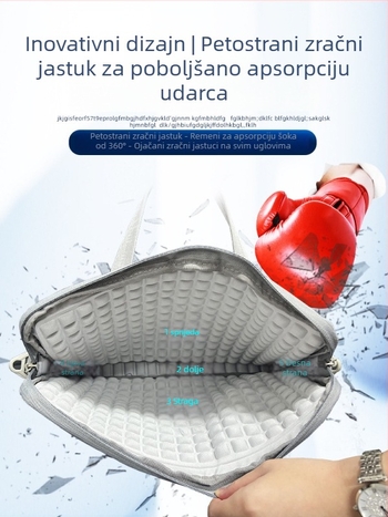 Torba za prijenosno računalo s jastučićem zraka, unisex, crossbody remen, za 14,1–16 inča