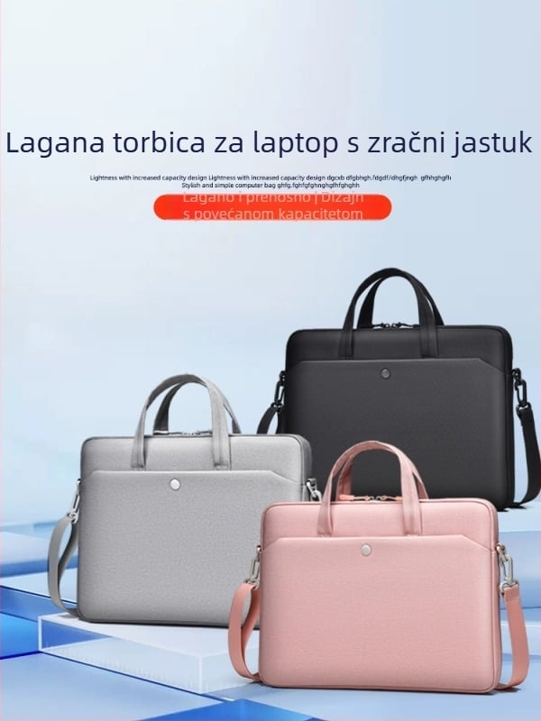 Torba za prijenosno računalo s jastučićem zraka, unisex, crossbody remen, za 14,1–16 inča