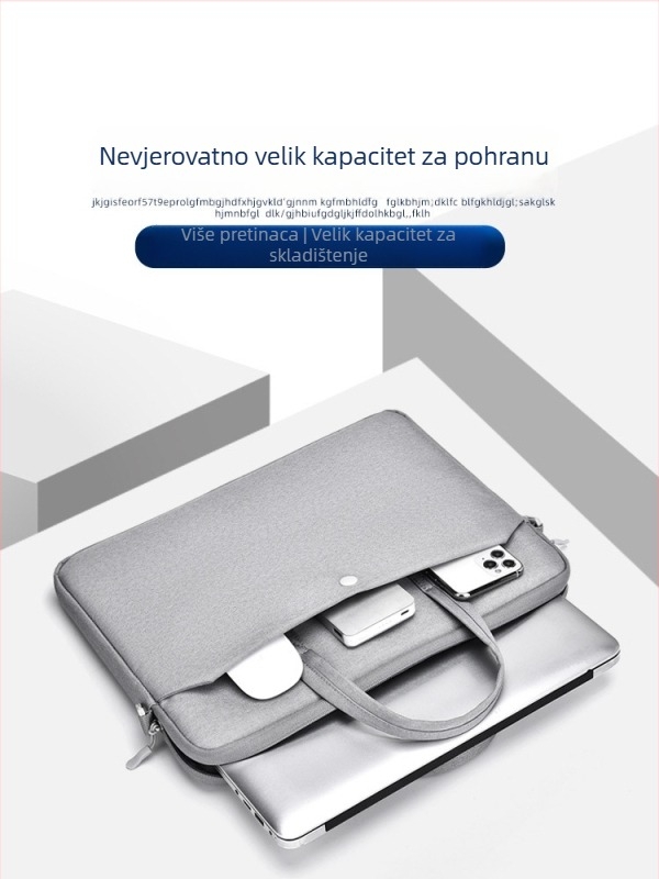 Torba za prijenosno računalo s jastučićem zraka, unisex, crossbody remen, za 14,1–16 inča