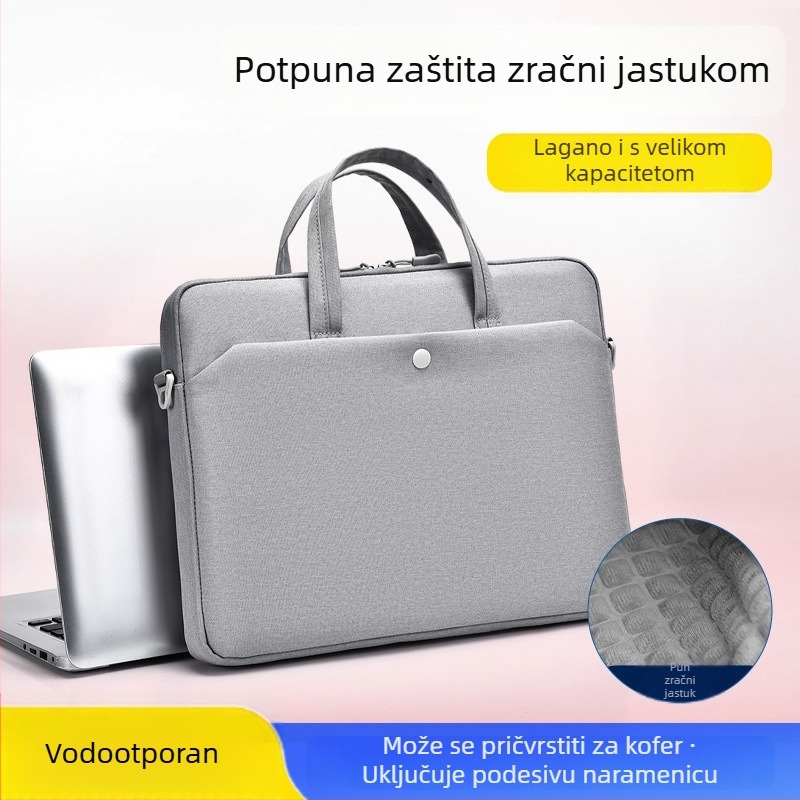 Torba za prijenosno računalo s jastučićem zraka, unisex, crossbody remen, za 14,1–16 inča