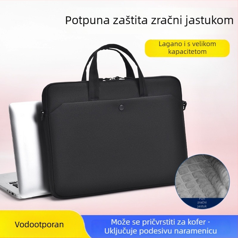 Torba za prijenosno računalo s jastučićem zraka, unisex, crossbody remen, za 14,1–16 inča