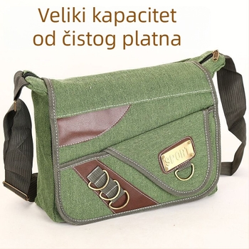 Muška torba za rame – poliester, platnena podstava, antibakterijska, za slobodno vrijeme i putovanja