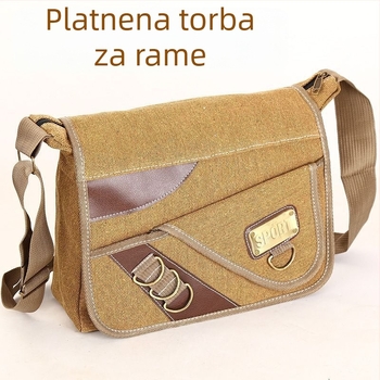 Muška torba za rame – poliester, platnena podstava, antibakterijska, za slobodno vrijeme i putovanja