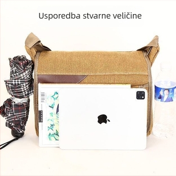 Muška torba za rame – poliester, platnena podstava, antibakterijska, za slobodno vrijeme i putovanja