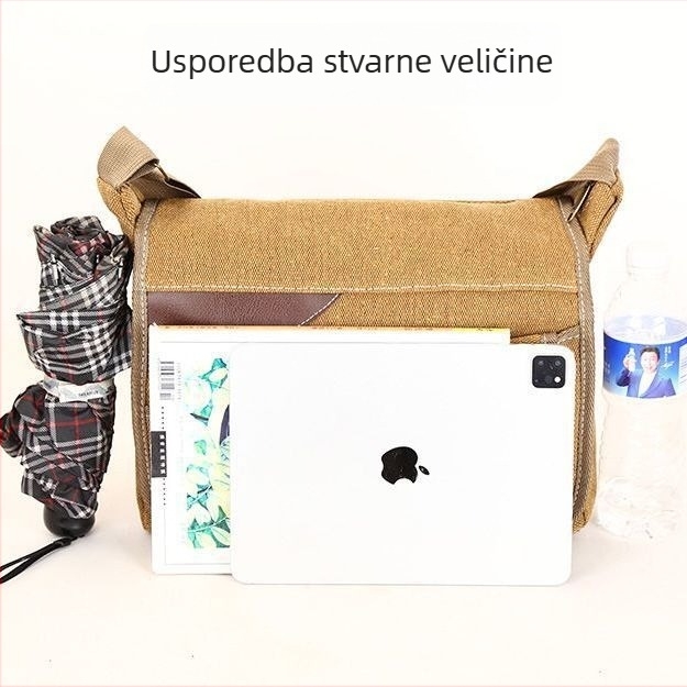 Muška torba za rame – poliester, platnena podstava, antibakterijska, za slobodno vrijeme i putovanja