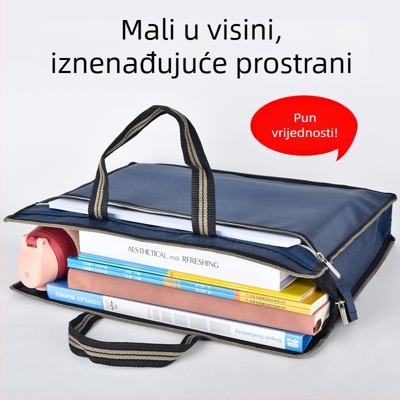 Muška torba za dokumente, vodootporna Oxford platna, ručno nošenje, s logom, lagana