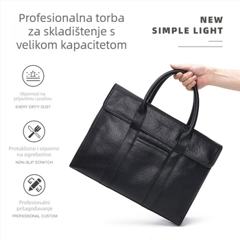 Zhihua Leather Goods Poslovna torba od prave kože – Koža prvog sloja, Veliki kapacitet, Poslovni stil putovanja